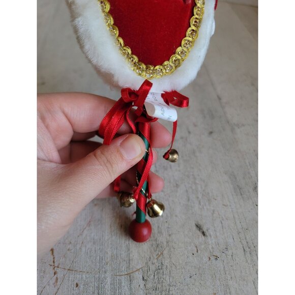 Kurt Adler Santa Claus face jester stick ornament Xmas mistletoe unique vintage - Picture 7 of 9